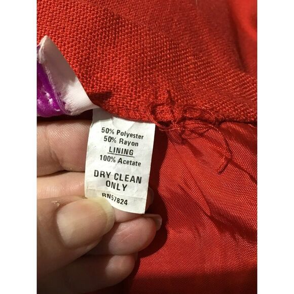 David Craig Red Midi A-Line Skirt w/ Pockets - Picture 6 of 6